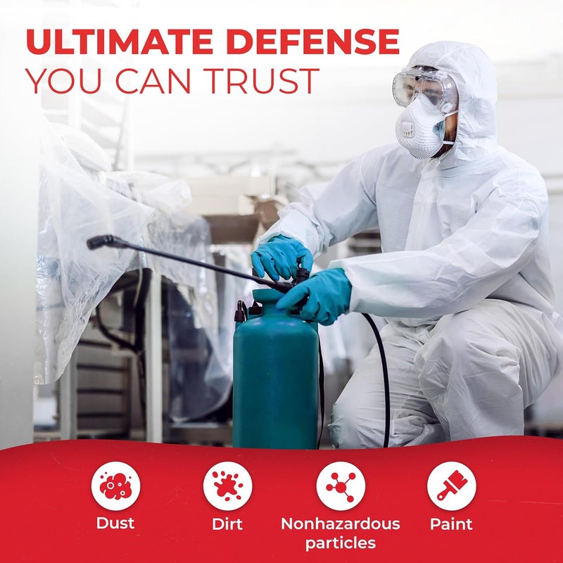 Ever Ready First Aid Disposable Microporous Coated Coverall Suit with Elastic Wrists, Elastic Ankles, Elastic Waist And Hood - Image 5